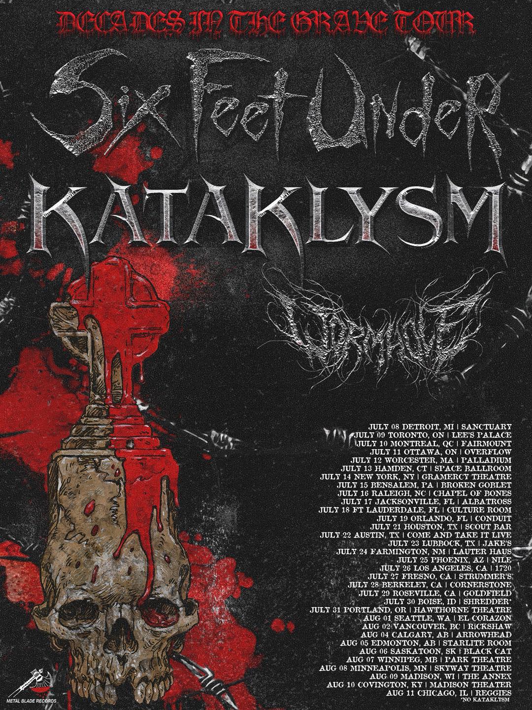 Six Feet Under Decades In The Grave Tour Poster 2026